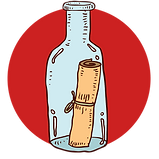 Illustration of a message in a bottle