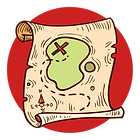 An illustration of a pirate treasure map